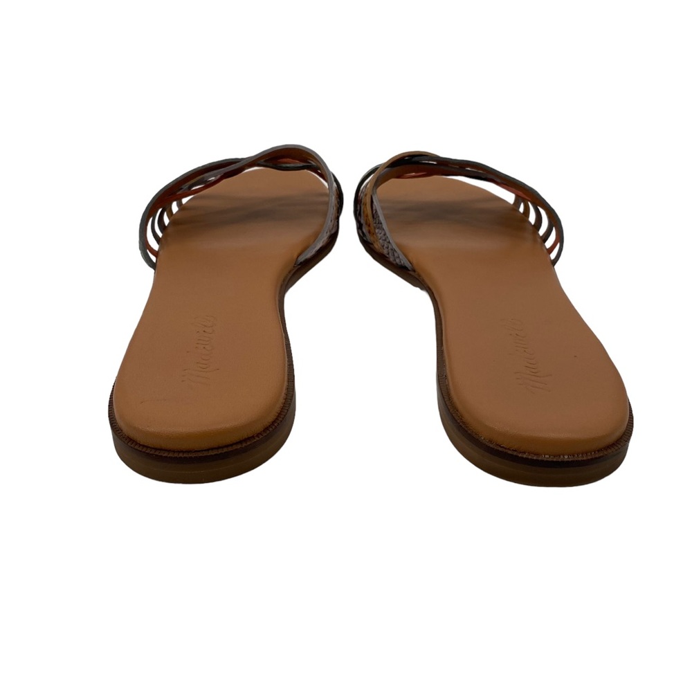 Madewell Tracie Crisscross Leather Snakeskin Embossed Slides 9 - Picture 2 of 11